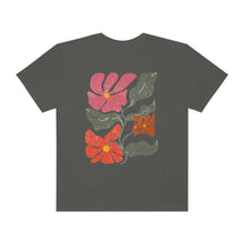 Load image into Gallery viewer, Abstract Boho Flowers Comfort Colors T-Shirt, Women's Boho Distressed-Look Design, Folk Art Design T-Shirtf
