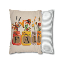 Load image into Gallery viewer, Fall Mason Jars Pillow Covers, Rustic Country Square Covers, Country Farmhouse Decor, Coordinating Pillow Cover Set, Farmhouse Pillows