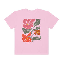 Load image into Gallery viewer, Abstract Boho Flowers Comfort Colors T-Shirt, Women's Boho Distressed-Look Design, Folk Art Design T-Shirtf
