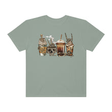 Load image into Gallery viewer, Pumpkin Spice Coffee Halloween Spooky Season Comfort Colors® Halloween T-Shirt, Women's Skeletons and Skulls T-Shirt