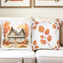 Load image into Gallery viewer, Fall Pillow Covers, Rustic Country Square covers, Country Farmhouse Decor Pillowcase Set, Farmhouse Pumpkins