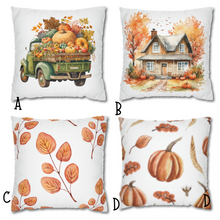 Load image into Gallery viewer, Fall Pillow Covers, Rustic Country Square covers, Country Farmhouse Decor Pillowcase Set, Farmhouse Pumpkins