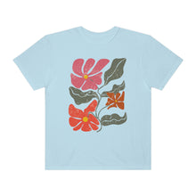 Load image into Gallery viewer, Abstract Boho Flowers Comfort Colors T-Shirt, Women's Boho Distressed-Look Design, Folk Art Design T-Shirtf