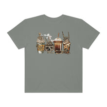 Load image into Gallery viewer, Pumpkin Spice Coffee Halloween Spooky Season Comfort Colors® Halloween T-Shirt, Women's Skeletons and Skulls T-Shirt