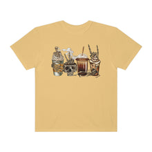 Load image into Gallery viewer, Pumpkin Spice Coffee Halloween Spooky Season Comfort Colors® Halloween T-Shirt, Women's Skeletons and Skulls T-Shirt