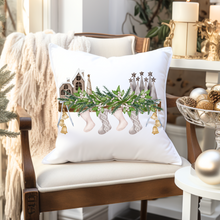 Load image into Gallery viewer, Christmas Pillow Cover, White Christmas Pillow Cover, Rustic Christmas, Holiday Pillow Cover, Farmhouse Decor Pillow, Christmas Porch Decor