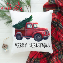 Load image into Gallery viewer, Christmas Pillow Covers, Bright Christmas Tree, Square Covers, Country Farmhouse Decor, Pillowcase Set, Farmhouse Tree, Porch Pillows, Entryway Decor