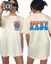 Load image into Gallery viewer, American Babe Comfort Colors® Shirt, Trendy 4th of July T-Shirt, Garment Dyed T-Shirt, Retro T-Shirt