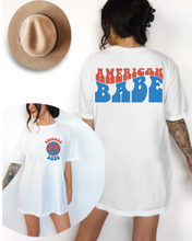 Load image into Gallery viewer, American Babe Comfort Colors® Shirt, Trendy 4th of July T-Shirt, Garment Dyed T-Shirt, Retro T-Shirt
