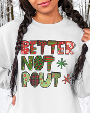 Load image into Gallery viewer, Christmas Better Not Pout Women's Crewneck Sweatshirt Women's Pullover