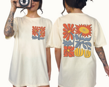 Load image into Gallery viewer, Abstract Wildflowers Comfort Colors® Shirt, Women's Summer T-Shirt, Garment Dyed, Boho, Retro Design Tee