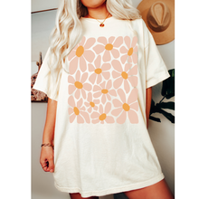 Load image into Gallery viewer, Retro Daisies, Hippie, Abstract Hand-Drawn Comfort Colors® T-Shirt, T-Shirt Dress, Psychedelic, Groovy Flower Shapes Tee