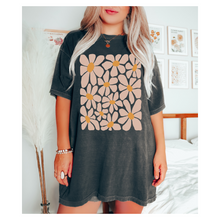 Load image into Gallery viewer, Retro Daisies, Hippie, Abstract Hand-Drawn Comfort Colors® T-Shirt, T-Shirt Dress, Psychedelic, Groovy Flower Shapes Tee