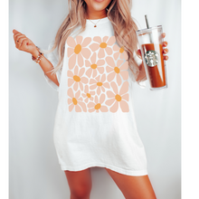 Load image into Gallery viewer, Retro Daisies, Hippie, Abstract Hand-Drawn Comfort Colors® T-Shirt, T-Shirt Dress, Psychedelic, Groovy Flower Shapes Tee