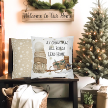 Load image into Gallery viewer, At Christmas Pillow Covers, Christmas, Gnomes, Country Square Pillow Covers, Pillow Cover Set, Cute Gnomes Pillowcase Set