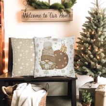 Load image into Gallery viewer, At Christmas Pillow Covers, Christmas, Gnomes, Country Square Pillow Covers, Pillow Cover Set, Cute Gnomes Pillowcase Set