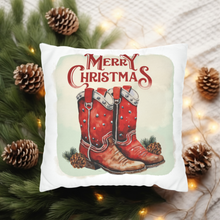 Load image into Gallery viewer, Christmas Pillow Cover, White Christmas Pillow Cover, Rustic Christmas, Holiday Pillow Cover, Farmhouse Decor Pillow, Christmas Porch Decor