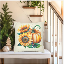 Load image into Gallery viewer, Fall Pillow Covers, Rustic Country Square covers, Country Farmhouse Decor, Cute Coordinating Pillow Cover Set, Farmhouse Pillows