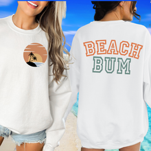 Load image into Gallery viewer, Beach Bum Crewneck Sweatshirt or T-Shirt Women's Summer Front and Back Design