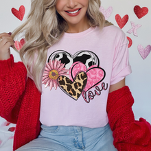 Load image into Gallery viewer, Valentine's Day Women's Comfort Colors T-Shirt, Gift for Her, Comfy Tee, Always Free Shipping, Western Hearts and Flowers Design