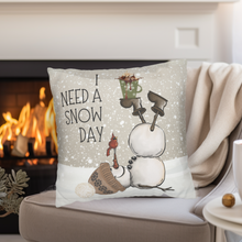 Load image into Gallery viewer, Winter Pillow Cover, Snowman Winter Pillow Cover, Funny Snow Day Pillow Cover, Country Decor Pillow, Winter Porch Decor