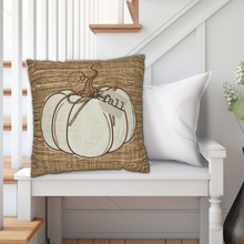 Load image into Gallery viewer, White Pumpkin Fall Pillow Covers, Country Square covers, Modern Farmhouse Decor Pillowcase Set, Farmhouse Pumpkins