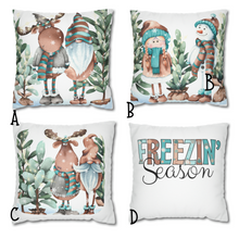Load image into Gallery viewer, Christmas Pillow Covers, Rustic Country Square covers, Country Farmhouse Decor, Cute Coordinating Pillow Cover Set, Farmhouse Pillows