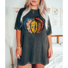 Load image into Gallery viewer, Calico Pumpkin Fall Comfort Colors® T-Shirt, Cute Hand Drawn Pumpkin T-Shirt, Women's Shirt
