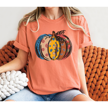 Load image into Gallery viewer, Calico Pumpkin Fall Comfort Colors® T-Shirt, Cute Hand Drawn Pumpkin T-Shirt, Women's Shirt