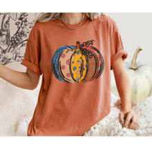 Load image into Gallery viewer, Calico Pumpkin Fall Comfort Colors® T-Shirt, Cute Hand Drawn Pumpkin T-Shirt, Women's Shirt