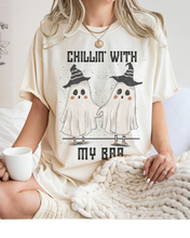 Load image into Gallery viewer, Halloween Comfort Colors® T-Shirt, Chillin' With My Boo Women's Gothic Creepy Design T-Shirt