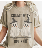 Load image into Gallery viewer, Halloween Comfort Colors® T-Shirt, Chillin' With My Boo Women's Gothic Creepy Design T-Shirt