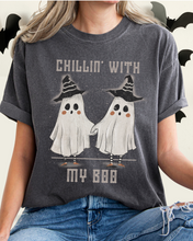 Load image into Gallery viewer, Halloween Comfort Colors® T-Shirt, Chillin' With My Boo Women's Gothic Creepy Design T-Shirt