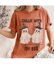 Load image into Gallery viewer, Halloween Comfort Colors® T-Shirt, Chillin' With My Boo Women's Gothic Creepy Design T-Shirt