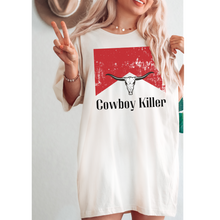 Load image into Gallery viewer, Cowboy Killer T-Shirt, Retro, Distressed Western Cowboy Bull Rodeo Design, Trendy Western® T-Shirt