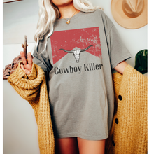 Load image into Gallery viewer, Cowboy Killer T-Shirt, Retro, Distressed Western Cowboy Bull Rodeo Design, Comfort Colors® T-Shirt, T-Shirt Dress