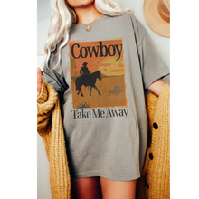 Load image into Gallery viewer, Cowboy Take Me Away T-Shirt, Retro, Distressed Western Cowboy Bull Rodeo Design, Comfort Colors® T-Shirt, T-Shirt Dress
