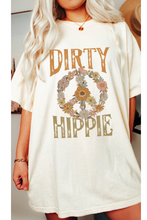 Load image into Gallery viewer, Dirty Hippie Peace Sign T-Shirt, Vintage-Inspired T-Shirt, Trendy Hippie T-Shirt Ovrersized Design and T-Shirt
