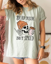 Load image into Gallery viewer, Dead Inside But Spiced Halloween Comfort Colors® T-Shirt, Funny Pumpkin Spice Design T-Shirt
