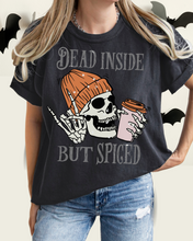 Load image into Gallery viewer, Dead Inside But Spiced Halloween Comfort Colors® T-Shirt, Funny Pumpkin Spice Design T-Shirt