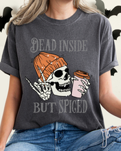 Load image into Gallery viewer, Dead Inside But Spiced Halloween Comfort Colors® T-Shirt, Funny Pumpkin Spice Design T-Shirt