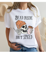 Load image into Gallery viewer, Dead Inside But Spiced Halloween Comfort Colors® T-Shirt, Funny Pumpkin Spice Design T-Shirt