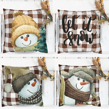 Load image into Gallery viewer, Christmas Pillow Covers, Rustic Country Square covers, Country Farmhouse Decor, Cute Coordinating Pillow Cover Set, Farmhouse Pillows