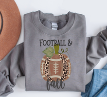 Load image into Gallery viewer, Football and Fall Women's Crewneck Sweatshirt, Cute Watercolor Football Pumpkin Fall Shirt