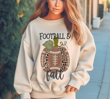 Load image into Gallery viewer, Football and Fall Women's Crewneck Sweatshirt, Cute Watercolor Football Pumpkin Fall Shirt
