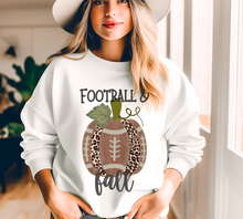 Load image into Gallery viewer, Football and Fall Women's Crewneck Sweatshirt, Cute Watercolor Football Pumpkin Fall Shirt