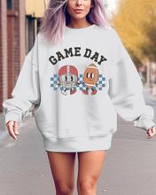 Load image into Gallery viewer, Women's Retro Design Game Day Sweatshirt, Cute Football Mom Crewneck Shirt