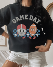 Load image into Gallery viewer, Women's Retro Design Game Day Sweatshirt, Cute Football Mom Crewneck Shirt