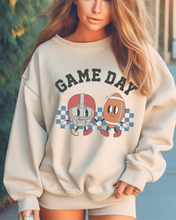 Load image into Gallery viewer, Women's Retro Design Game Day Sweatshirt, Cute Football Mom Crewneck Shirt