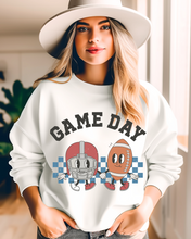 Load image into Gallery viewer, Women's Retro Design Game Day Sweatshirt, Cute Football Mom Crewneck Shirt